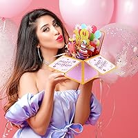 Vista 5 de Tarjeta desplegable de feliz cumpleaños, tarjeta creativa de cumpleaños 3D con sobre clásico y nota de escritura, caja desplegable de feliz