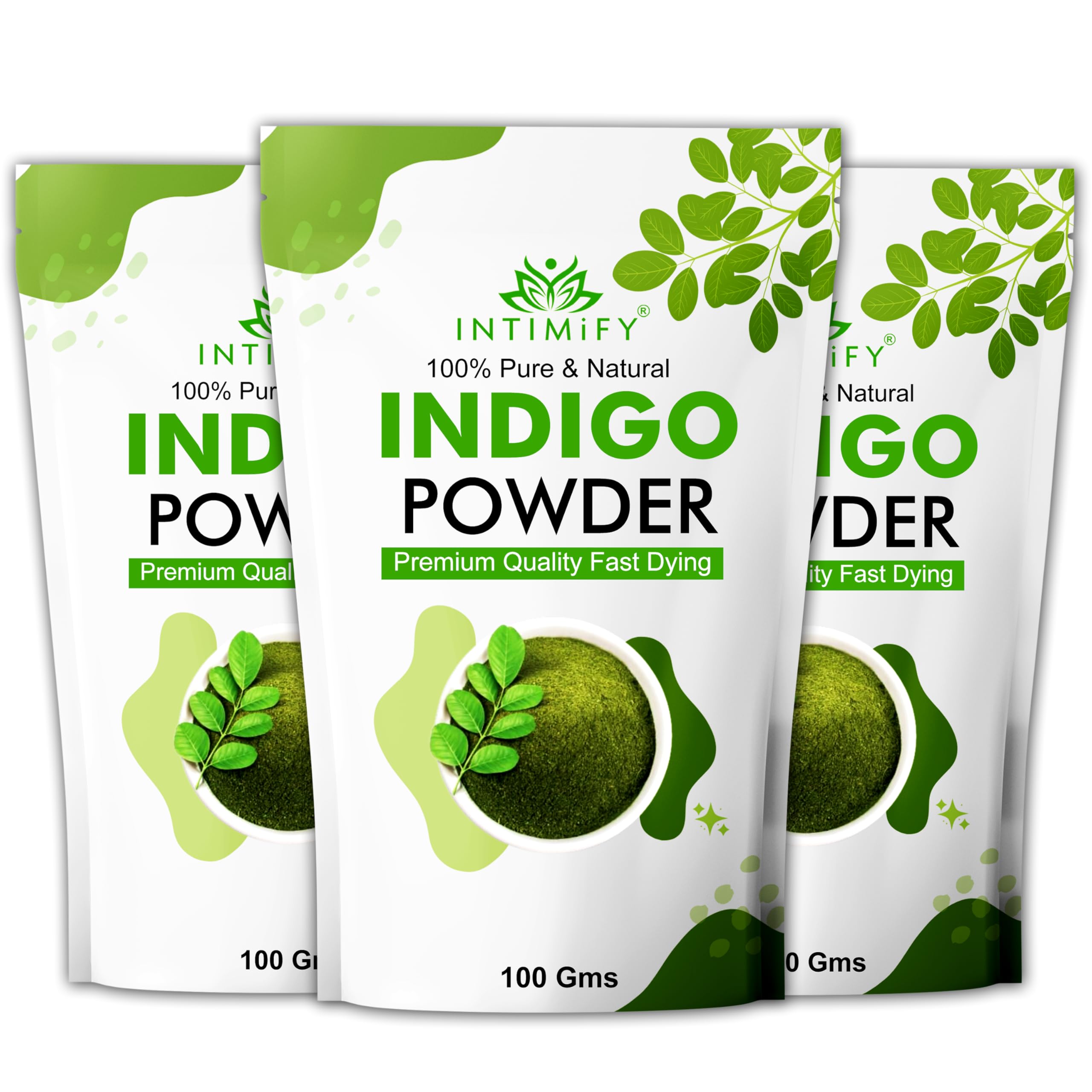 INTIMIFY Indigo Powder For Black Hair | Natural Hair Colour For Women & Men 300 gms (Pack of 3)-image-18