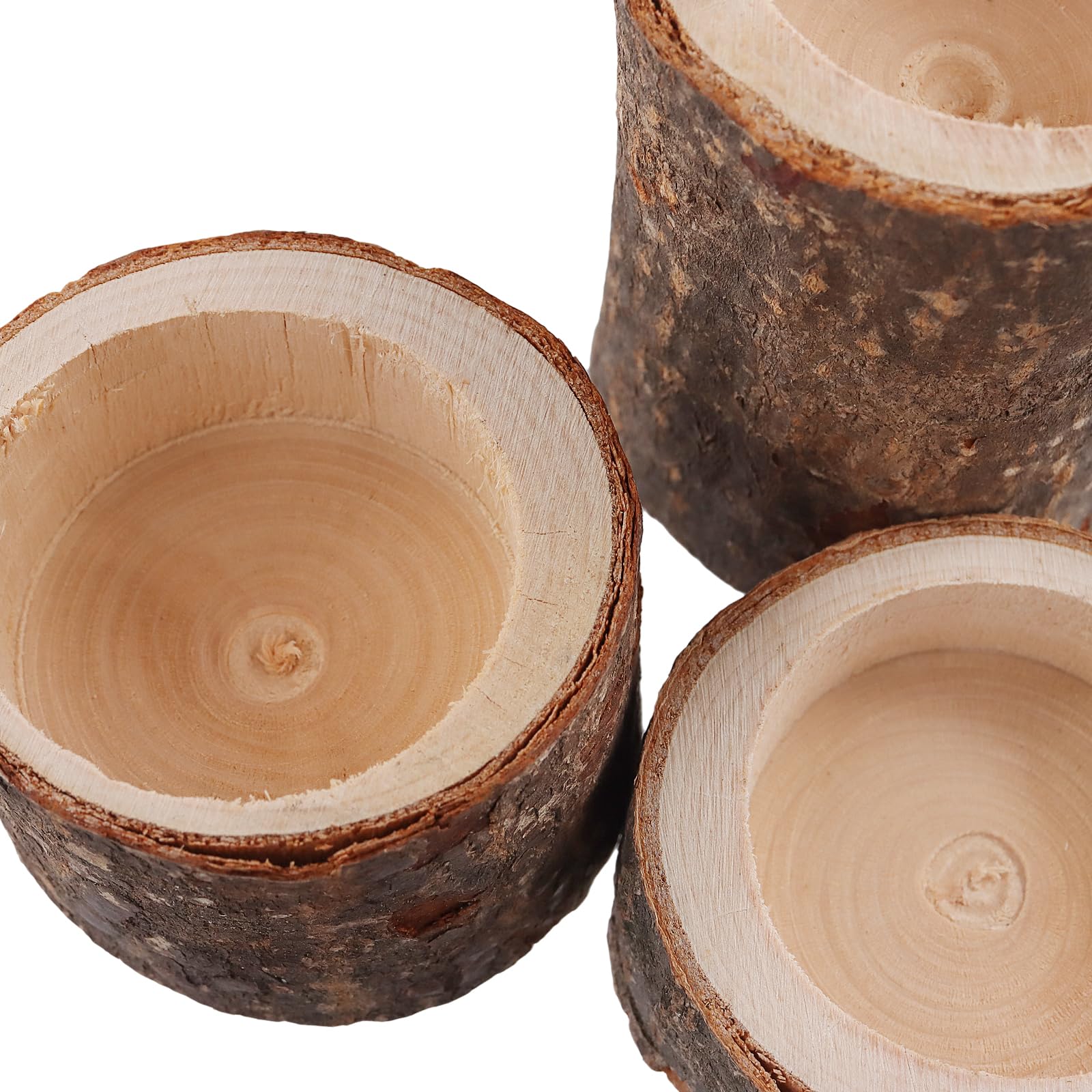 FUNSUEI Lot de 24 photophores en bois, 3 tailles, bougeoirs votifs en bois, bougeoirs rustiques pour salle à manger, décoration de salle de fête