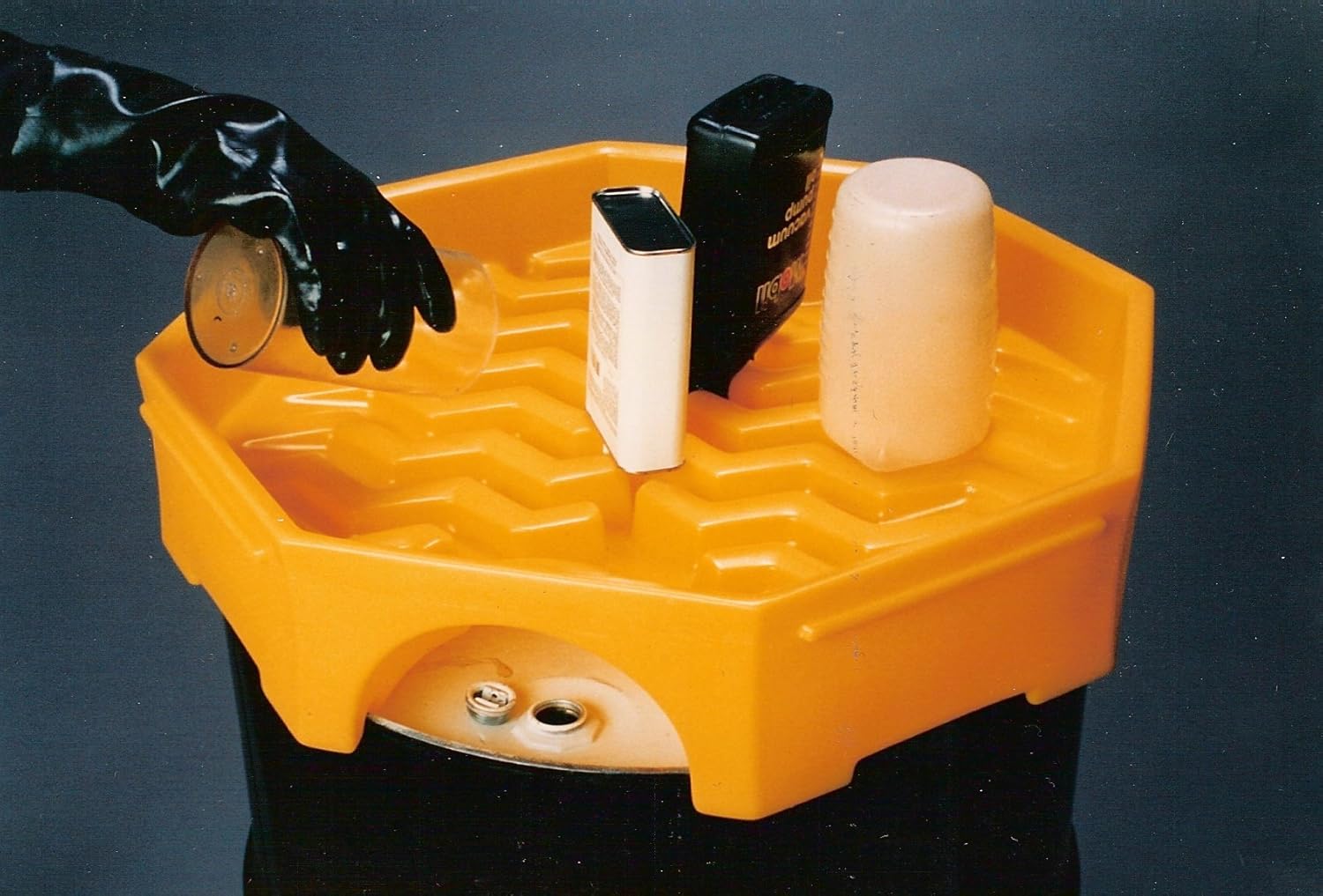 UltraTech 0482 Plastic Bung Access Ultra-Drum Funnel with Spout, 6 Gallon Capacity, 23-5/8" OD x 5-1/2" Height, Yellow