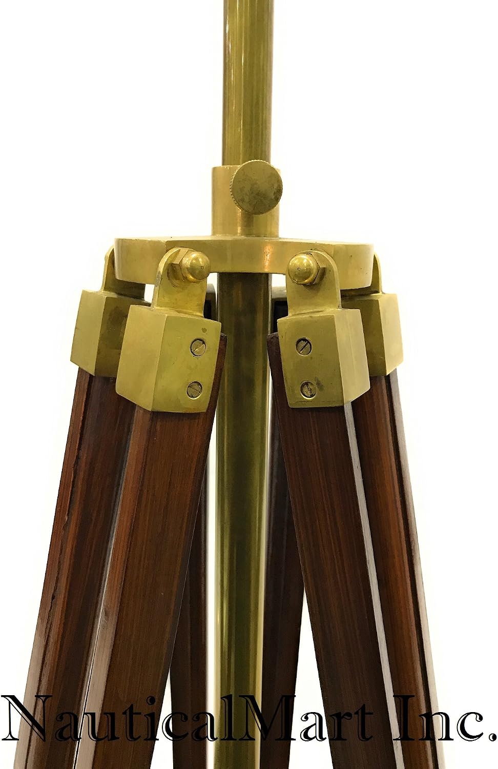 NauticalMart Designer's Cherry Finish Wood Adjustable Tripod Floor Lamp - Only Lamp Stand