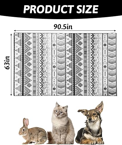 Vista 64 de BNOSDM Alfombra grande lavable de 79 x 55 pulgadas para conejos, almohadilla antideslizante grande para conejos, cojín reutilizable de conejo