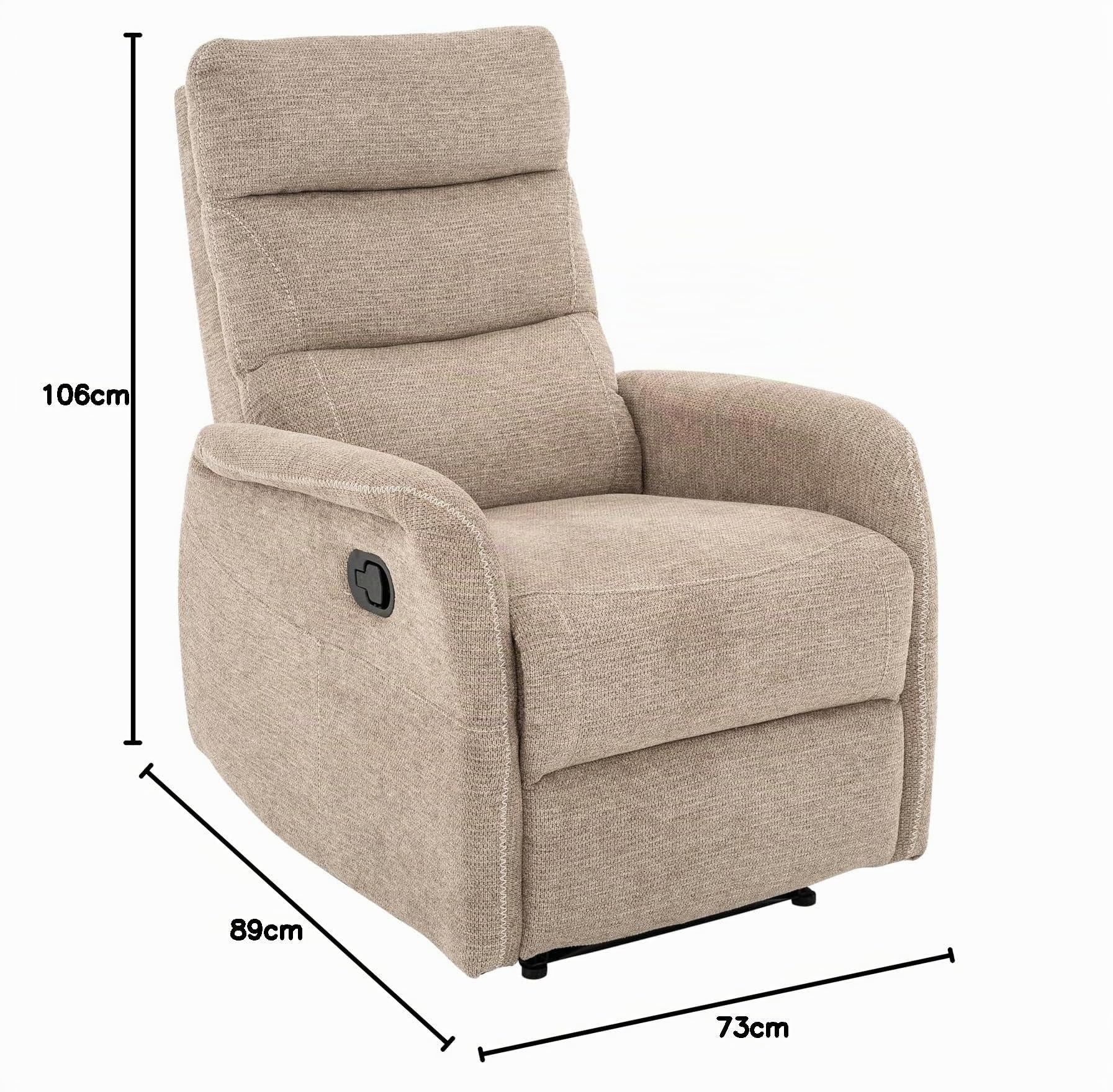 ASTAN HOGAR Sillón Relax con Reclinación Manual, Tejido Waterproof, Modelo Duke AH-AR31300MG