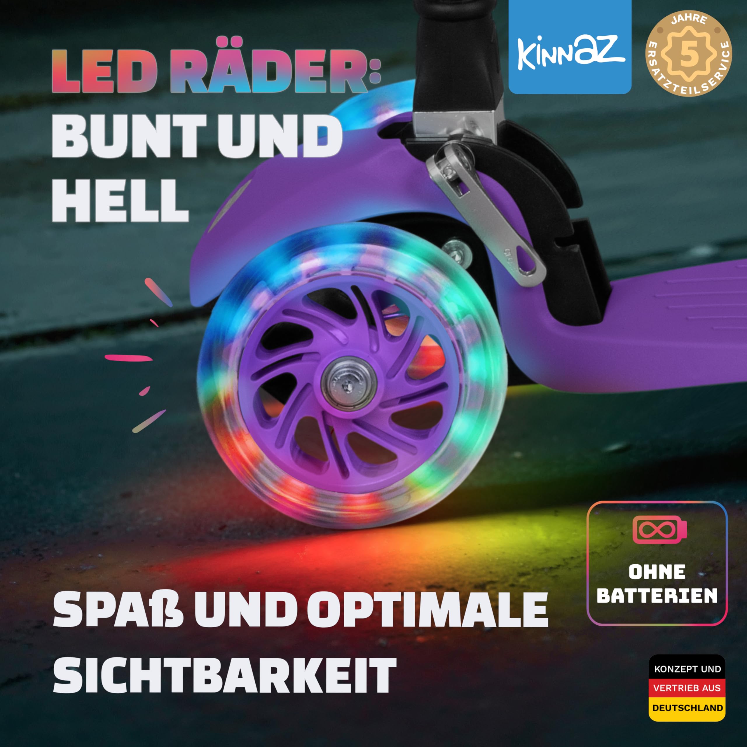 ONE, oltre 100.000 scooter, scooter per bambini 3 anni venduti, scooter da 2 a 7 anni, scooter bambini 4 anni, ruote LED, pieghevole, altezza regolabile, funzione tagkeeper, azienda hamburger