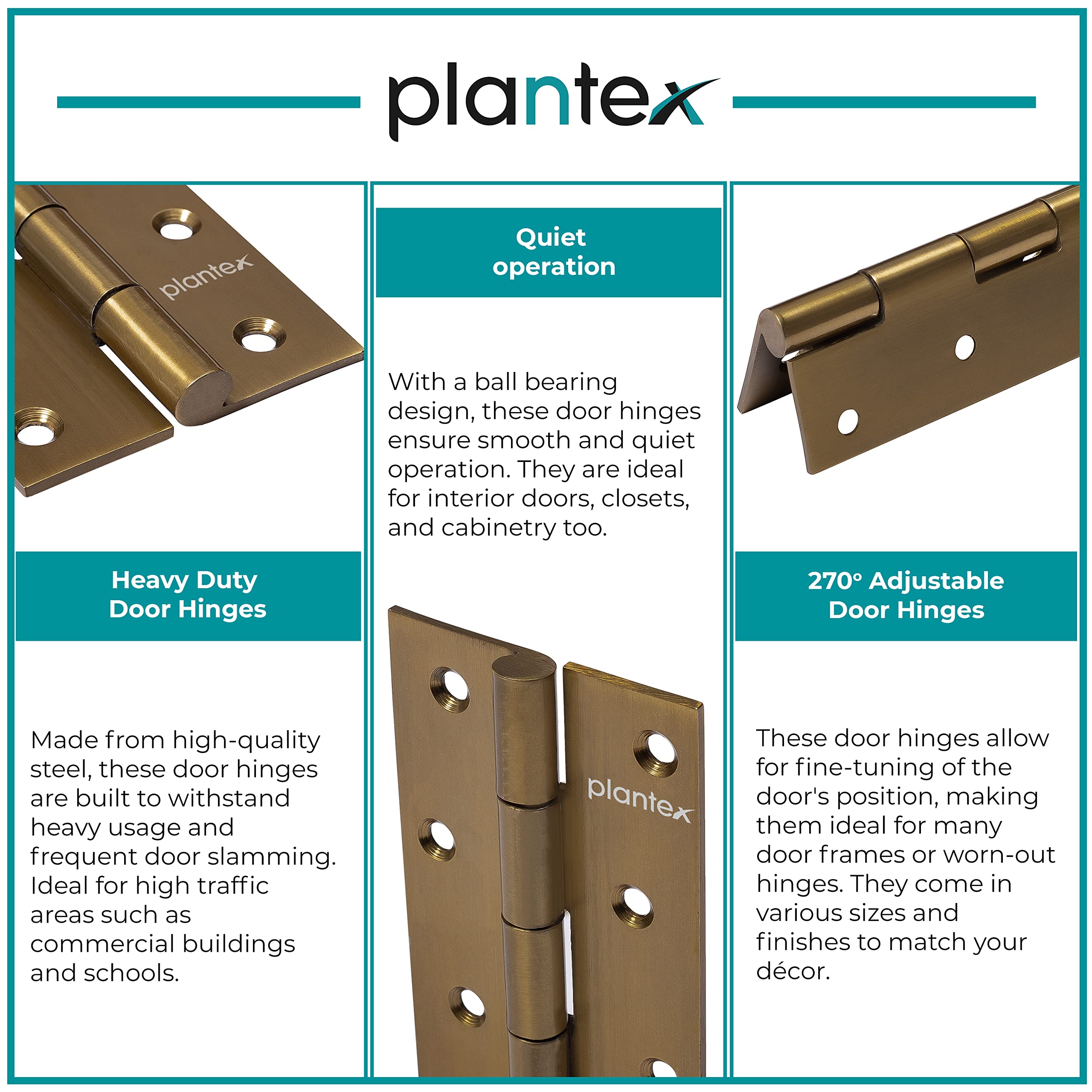 Heavy Duty Stainless Steel Door Hinges - Pack of 24 -5 Heavy Duty Stainless Steel Door Hinges - Pack of 24 -5