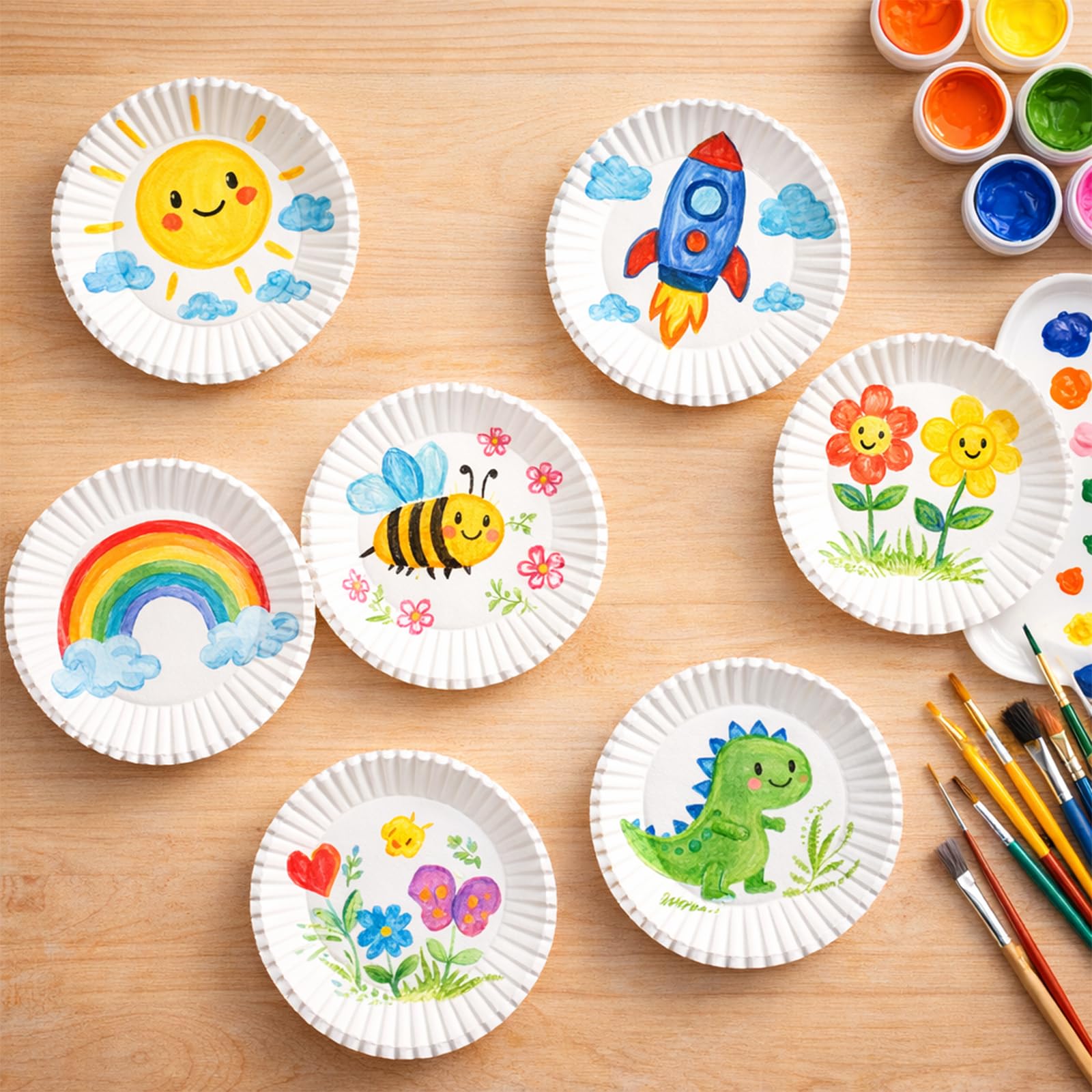 Hacaroa 800 Stück 15 cm Pappteller Unbeschichtet, Wiederverwendbare Dessertteller Lose Katzenfutterteller, Kleine Weiße Kuchenteller für Vorspeise, Cupcake, Bastelprojekt, Rund