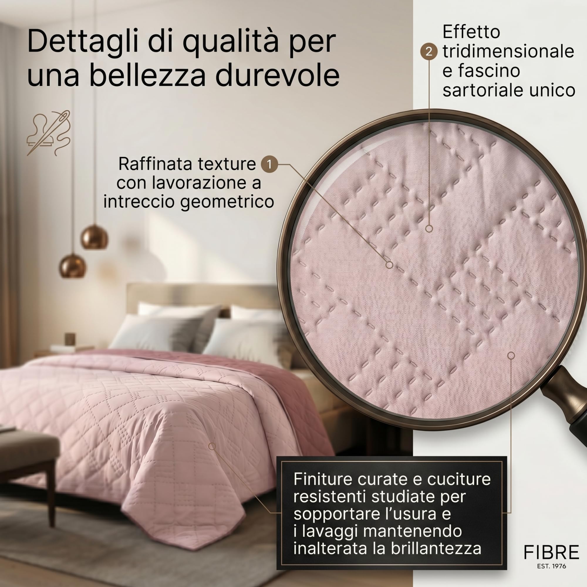 Trapunta Letto Singolo Primaverile in Microfibra Manopesca Vellutata sulla Pelle, Copriletto Singolo Traspirante e Termoregolatore, Trapuntino 1 Piazza Rosa Confetto/Rosa Scuro