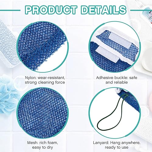 Miniatura 3 de 8 unidades de bolsa de jabón para el cuerpo, exfoliante corporal y soporte de jabón, jabones para barra de jabón, funda de jabón con cuerda, esponja