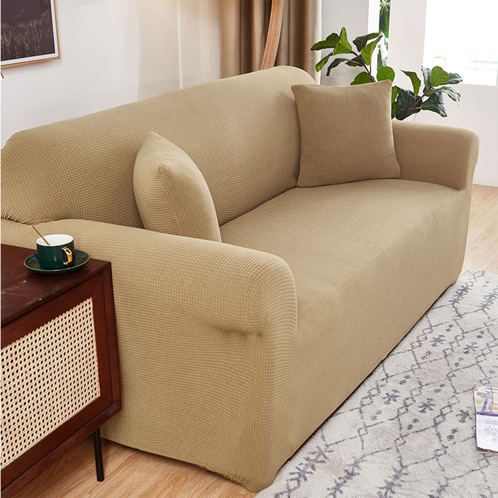 Housse De Canapé Extensible Lavable - Protection Contre Rayures Et Taches - Taille 3 Places (190-230 Cm)