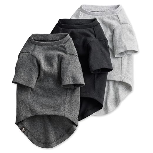 Pet Passion Toby II Dog T-Shirt, 3 Pack, Gray Ombre, Small