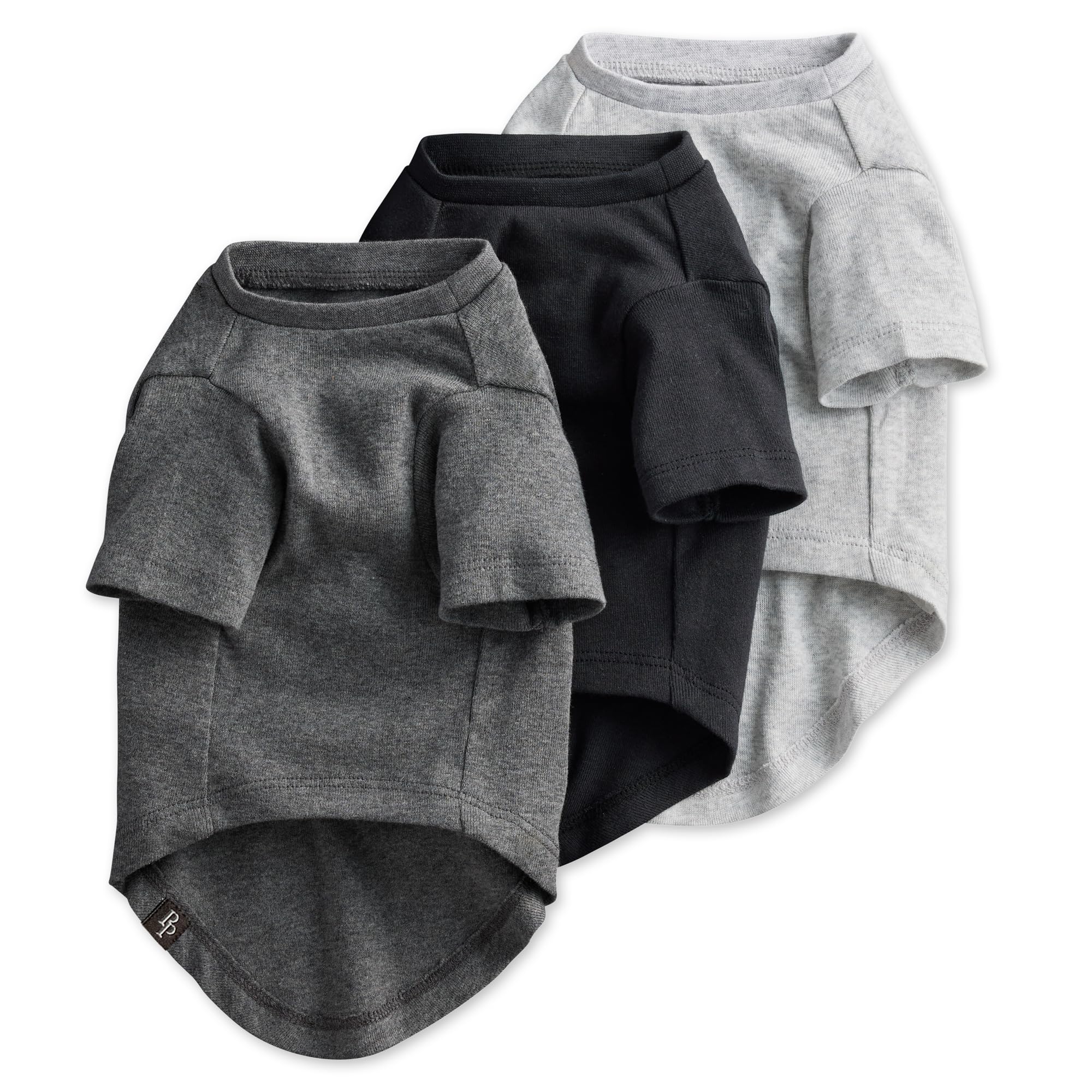 Pet Passion Toby II - The Perfect Tee, 3 Pack Short Sleeve Pet T-Shirt 100% Organic Cotton Tees Clothes for Small, Medium, Large Dogs​​, Gray Ombre, Large — image 1