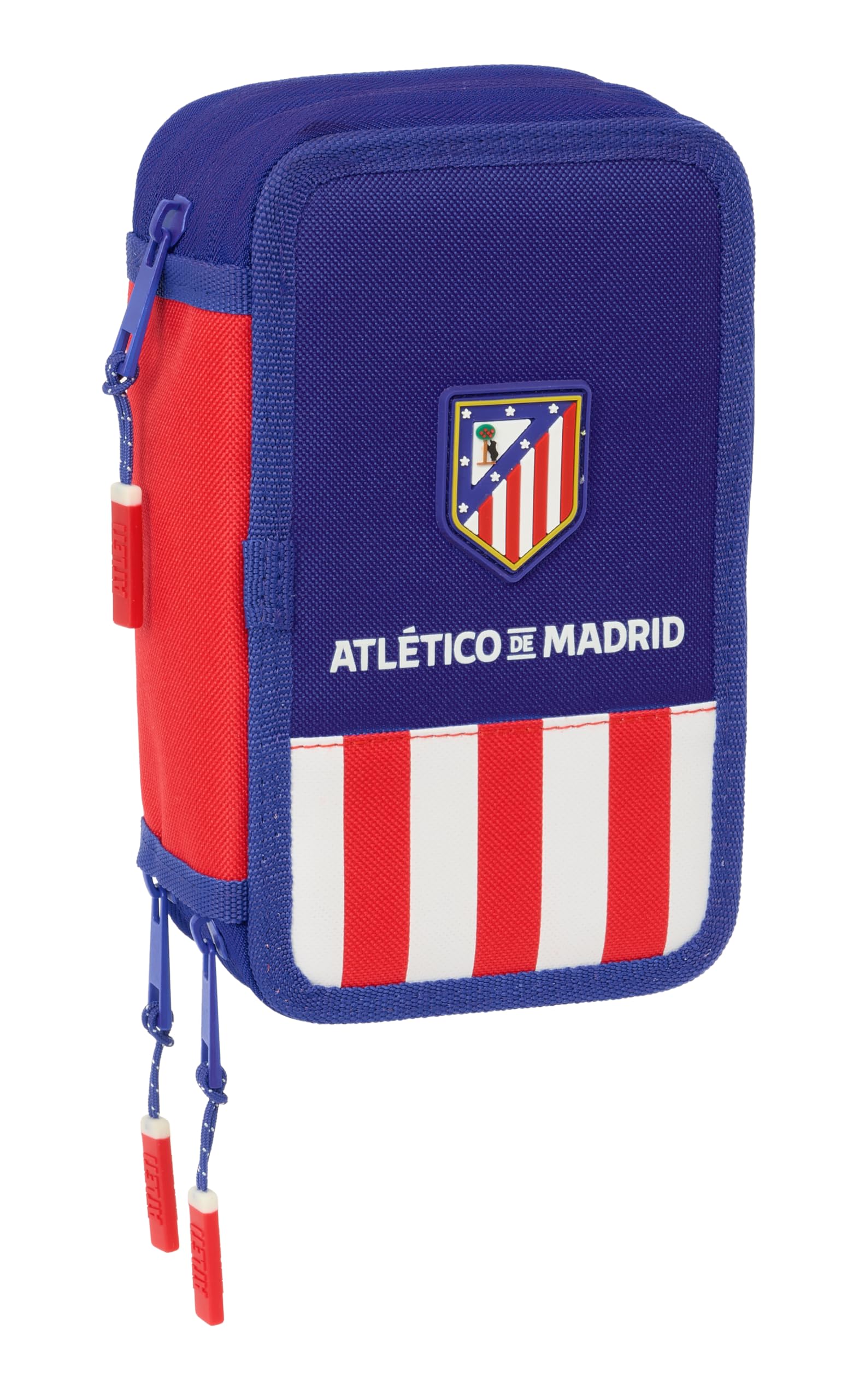 Safta ATLÉTICO DE Madrid - Estuche Escolar con 37 Útiles Incluidos, Estuche Infantil, Estuche Niño, Ideal para Niños de 5 a 14 Años, Cómodo y Versátil, Calidad y Resistencia, 12.5x5.5x19.5 cm