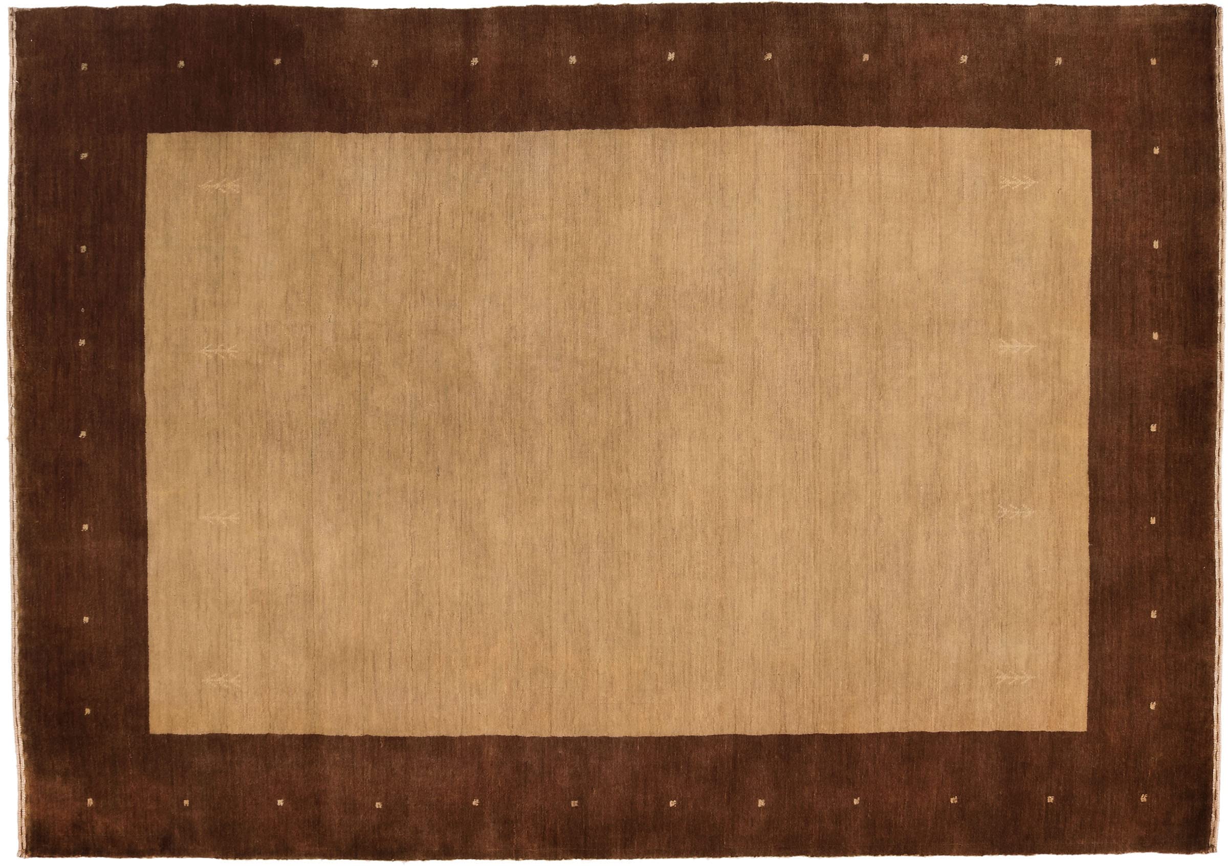 Tapis en laine Gabbeh marron 140x200 tissé main pour un salon chic