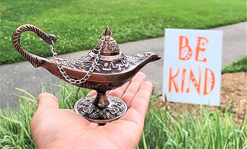 Miniatura 3 de Unique Art & Design ALADDIN'S LAMP - Quemador de incienso hecho a mano de latón sólido de alta calidad, quemador de incienso con cono de carbón con