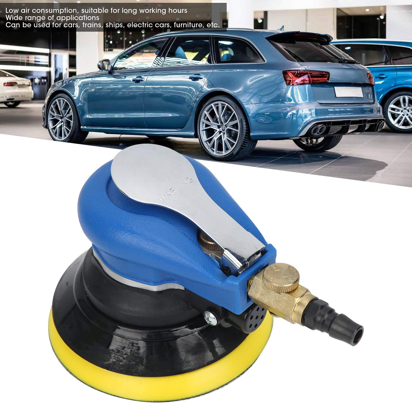 ZenithAir Lijadora de Aire con Velocidad sin Carga de 10000 rpm, Lijadora Pulidora de Bajo Consumo 8CFM para Almohadillas de 5 o 6 pulgadas, para Belleza de Autos y Carpintería