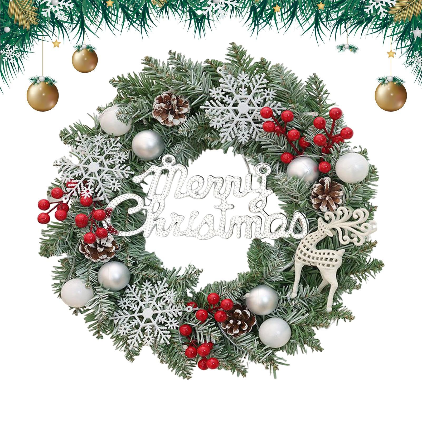 Couronne de Noël artificielle sans perte d'aiguilles pour embellir vos murs et portes