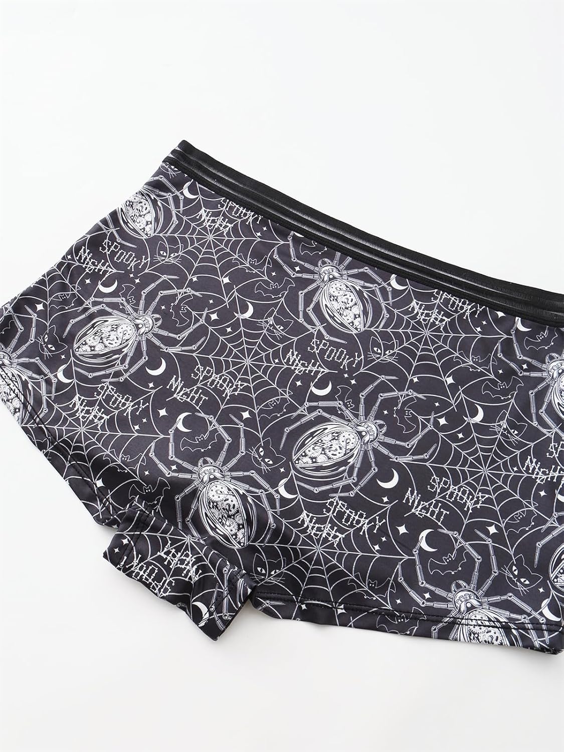 Morvia 10 Pack Variety of Gothic Print Boyshorts Underwear, High Waist Elastic Band, Assorted Halloween Skull Spooky Patterns - Image 4