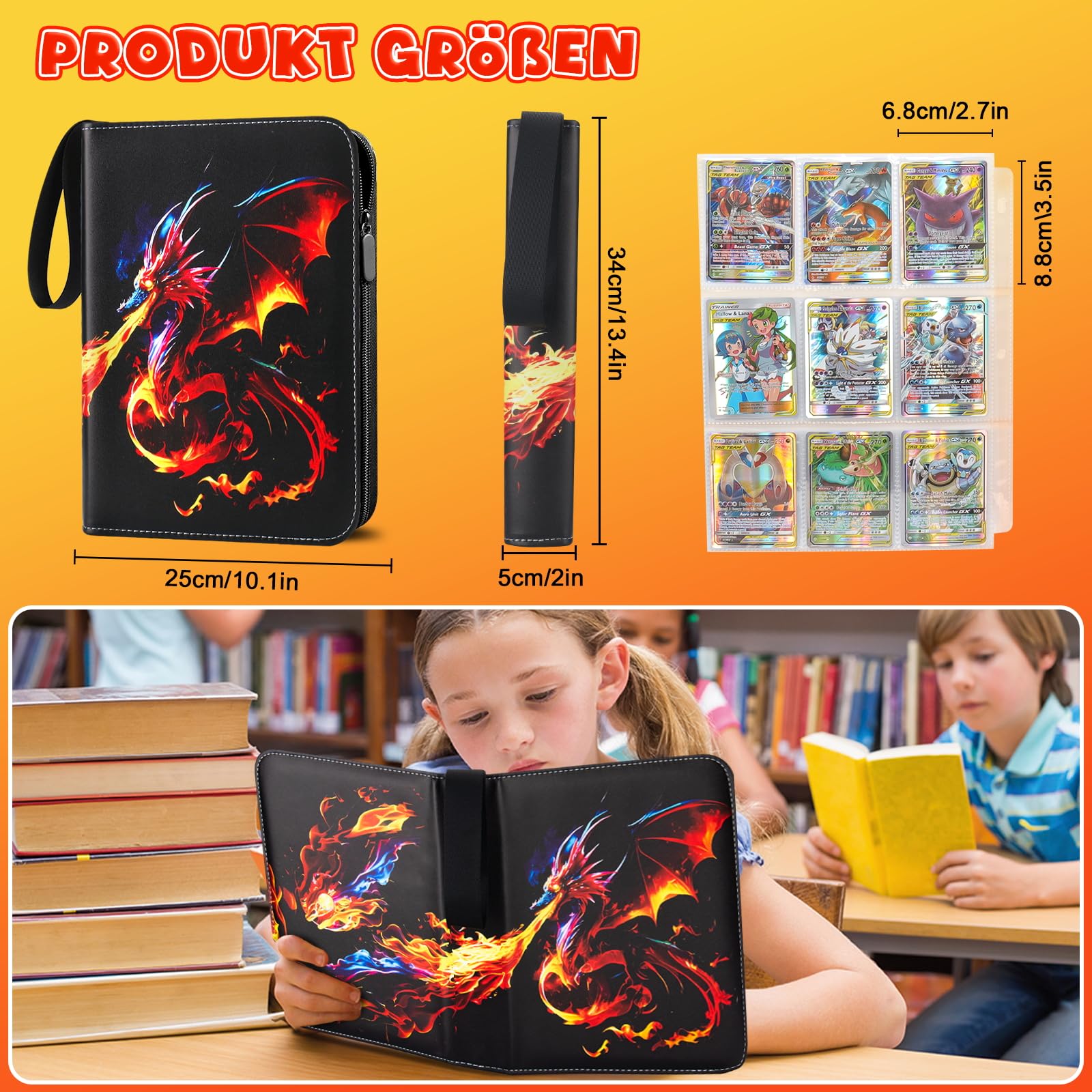 Album Portacarte Da Collezione In PU Con 50 Pagine - Capacità 400 Carte, Copertina Cartoon, Regalo Per Bambini E Collezionisti