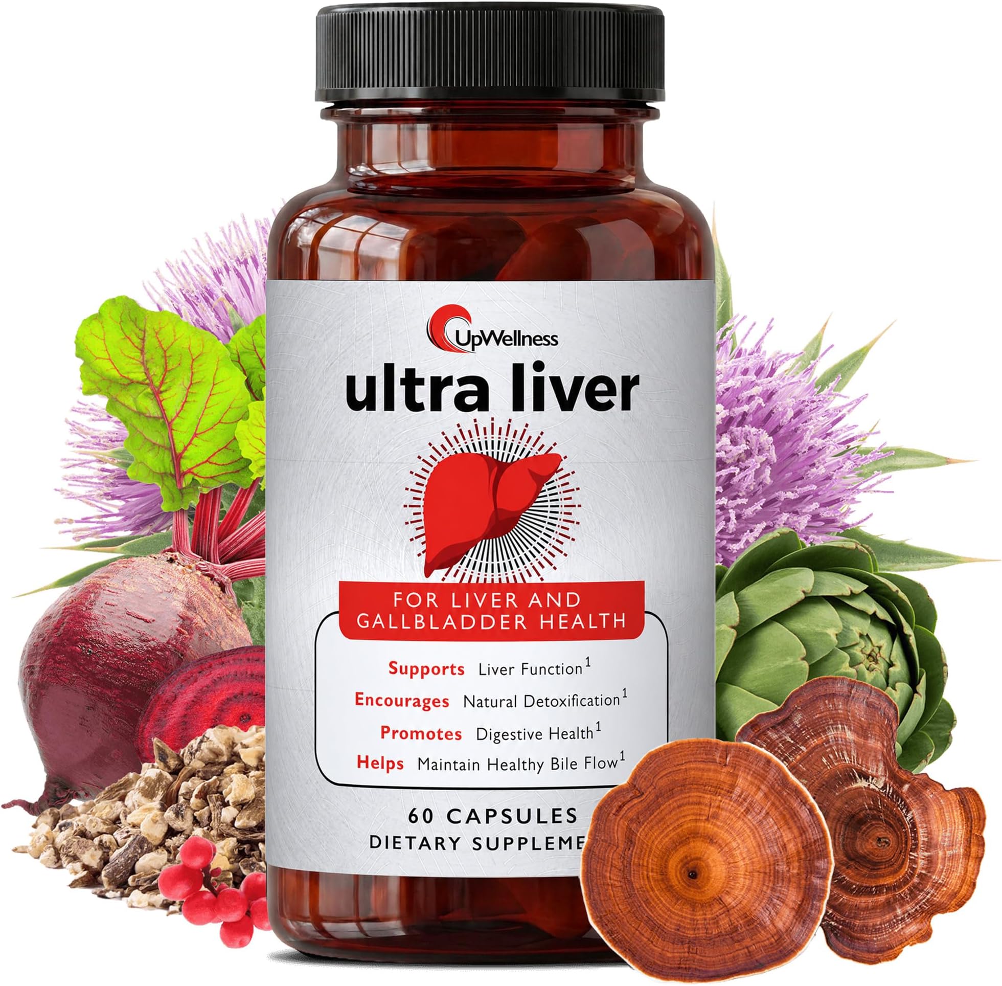 Ultra Liver Supplement for Liver Support and Gallbladder Support - Powered by TMG, NAC Milk Thistle, and More - Liver Cleanse Detox & Repair - 60 Capsules