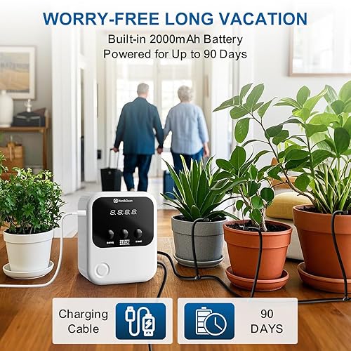 Miniatura 5 de Sistema automático solar de riego de plantas para 15 plantas en macetas para interiores y exteriores, dispositivos de riego automático de plantas