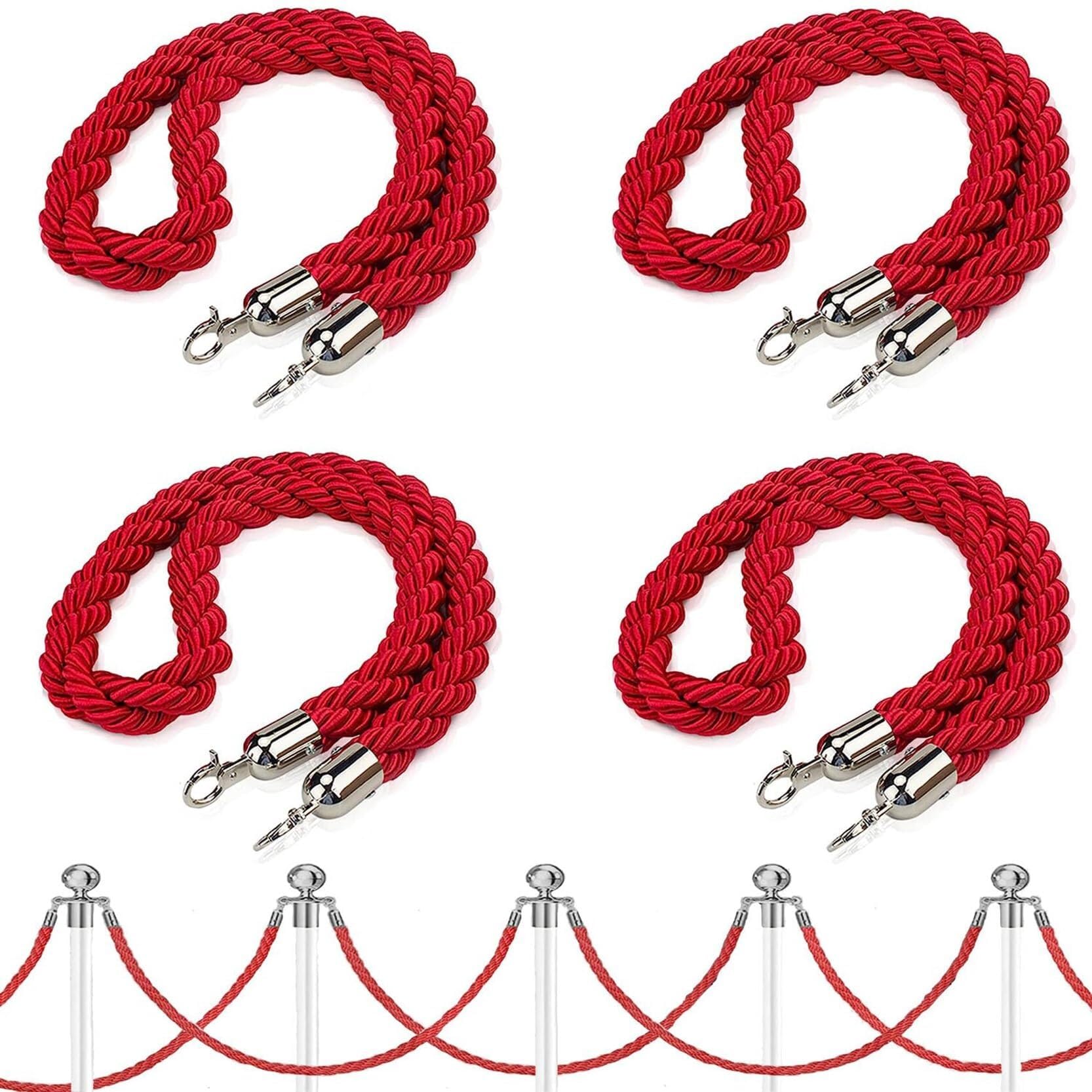 Paquete de 4 cuerdas de nailon de 7 pies con fuerte Hoo para control de tráfico de eventos y nizat de línea