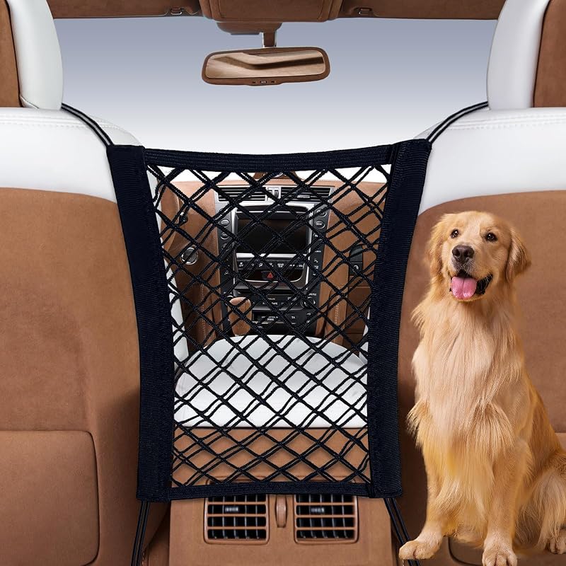 Barreira Automotiva para Cães em Tela Elástica com Organizador, VKHMGDFS WD01, Preta