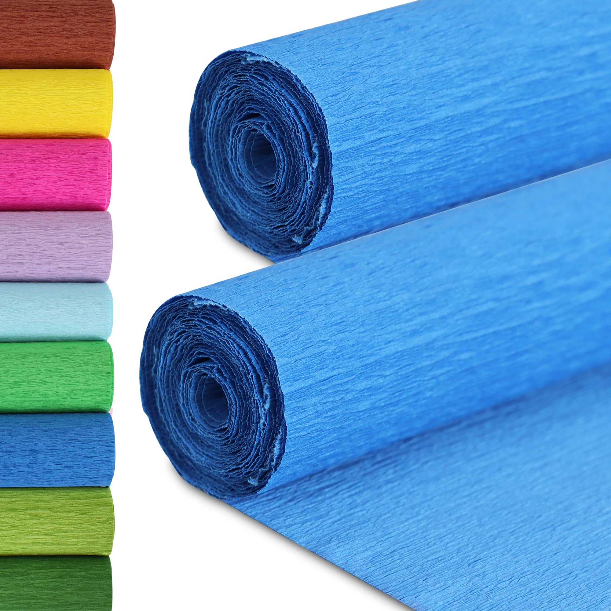 BEISHIDA Royal Blue Crepe Paper Roll, 9.8 Inch Wide 8ft Long Crepe Paper Sheet for Flower Making, Wedding Ceremony, Birthday Holiday Party Decoration,