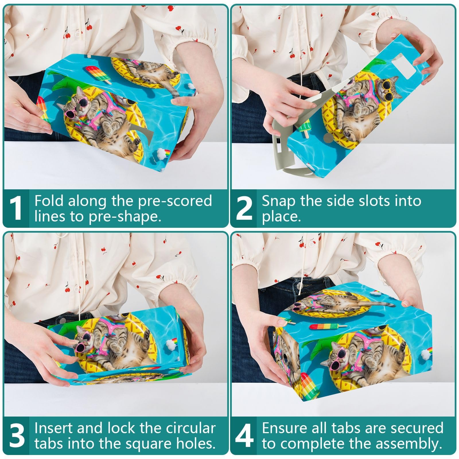 Portariviste blu a forma di gatto resistente all'acqua