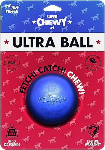 Miniatura 6 de SuperChewy - Pelota de juguete resistente para perros, reemplazo de por vida, goma natural fuerte, gran juguete para buscar perros, juguetes