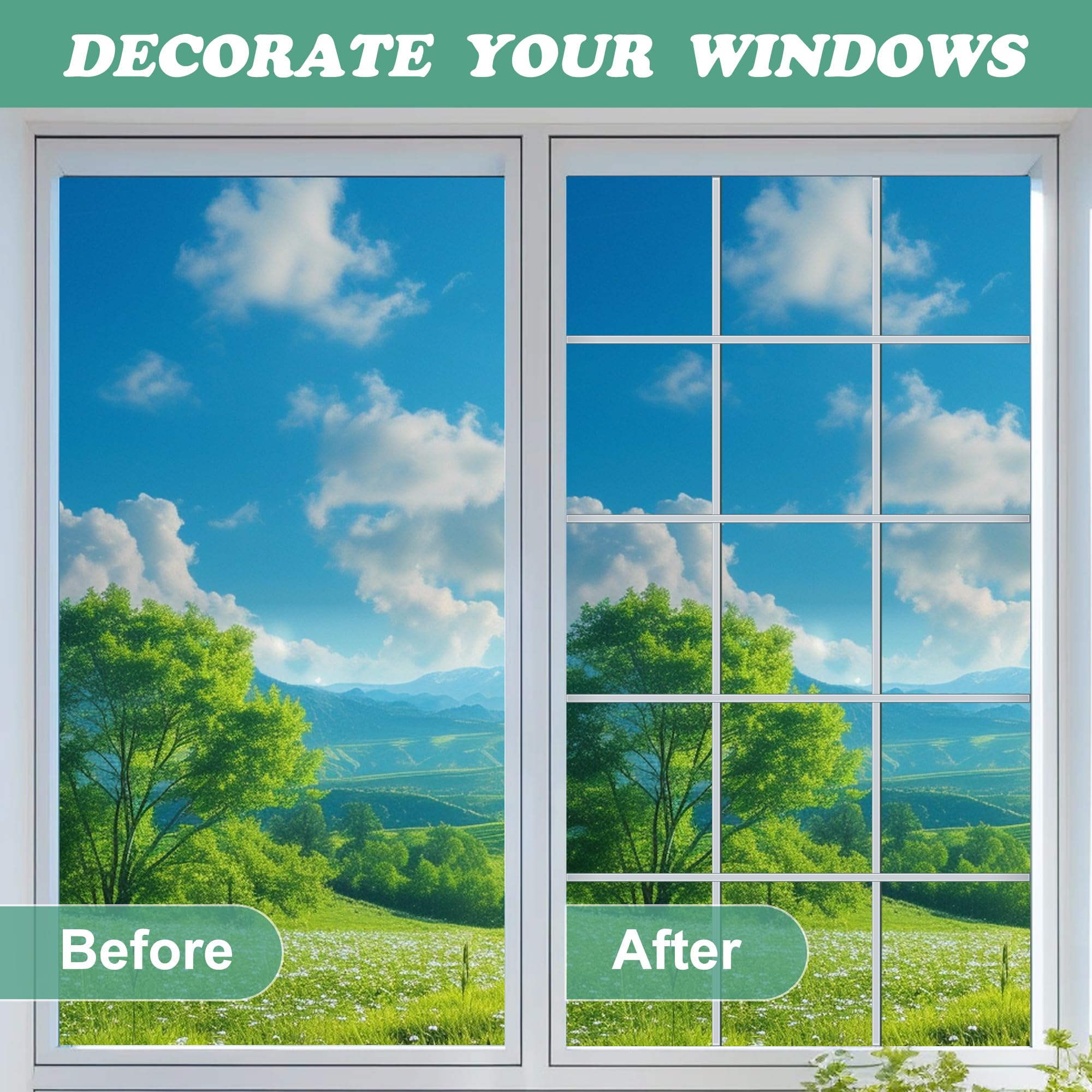 Window Grid Inserts Snapklik.com : 33 Ft Window Grille Inserts Grid Kit- TPE Self-Adhesive ...