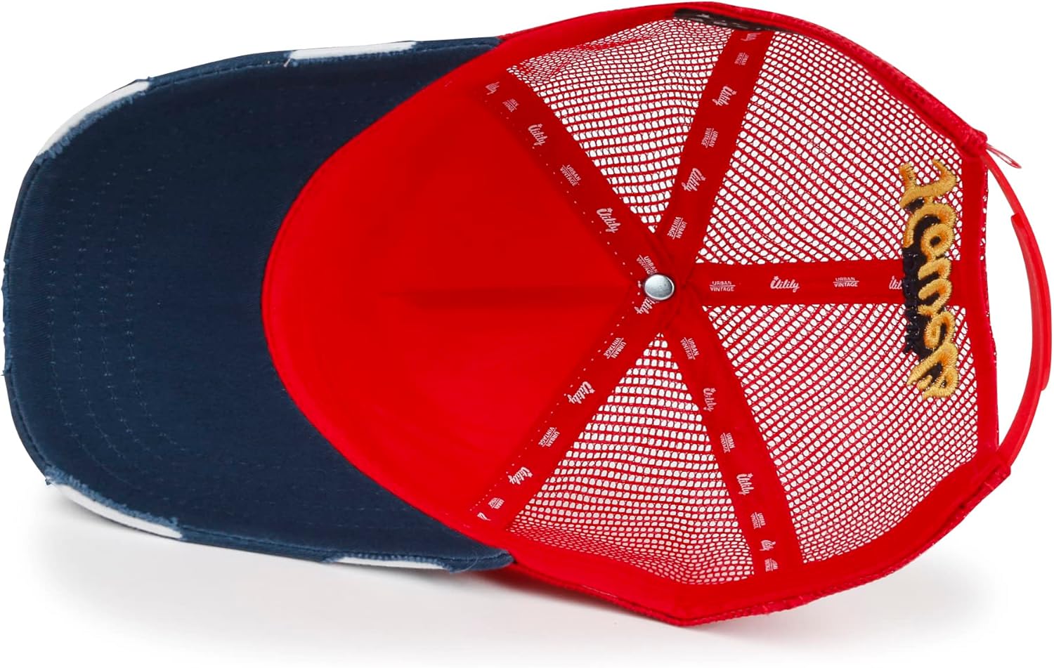 ililily Premium Howels Embroidery Vintage Baseball Cap Distressed Trucker Hat - Image 5