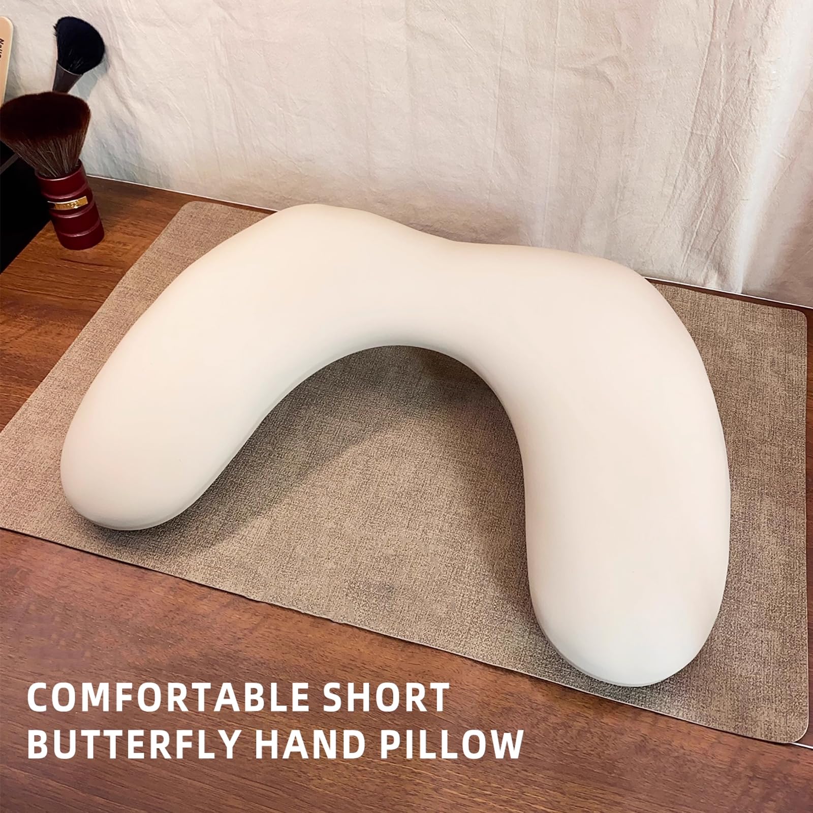Repose-Main pour Manucure en Cuir PU, Accoudoir Détachable, Oreiller à Main en Forme de U avec Hauteur de Support pour Ongles, Confort et Précision pour la Technique des Ongles