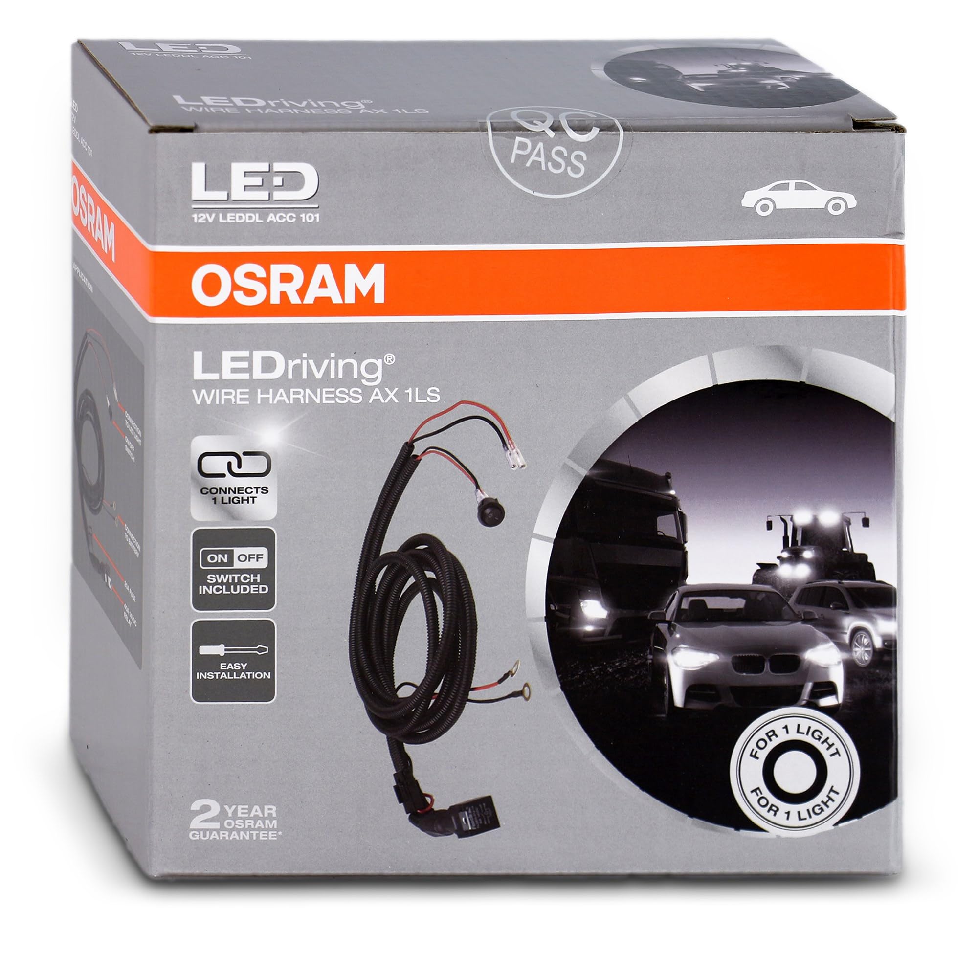 Osram Wire Harness AX 1LS, kit de faisceau de câbles pour bandes lumineuses de voiture, jeu de câbles pour l'installation d'une source lumineuse, adaptateur pour phares de voiture
