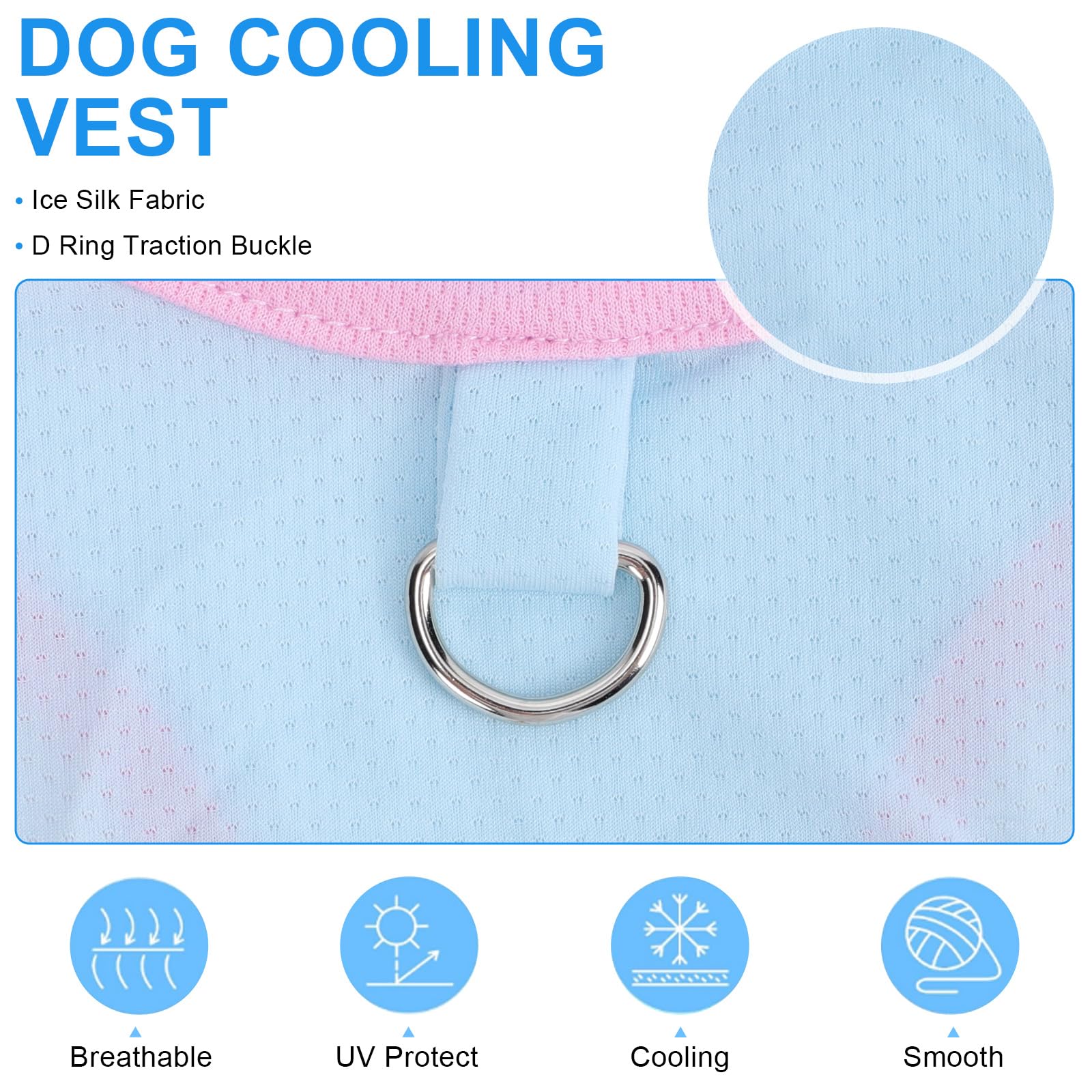 Risipu Dog Cooling Vest Premium Breathable Ice Silk Summer Clothes for Dogs Cats Quick Dry Puppy T-Shirt - Image 3