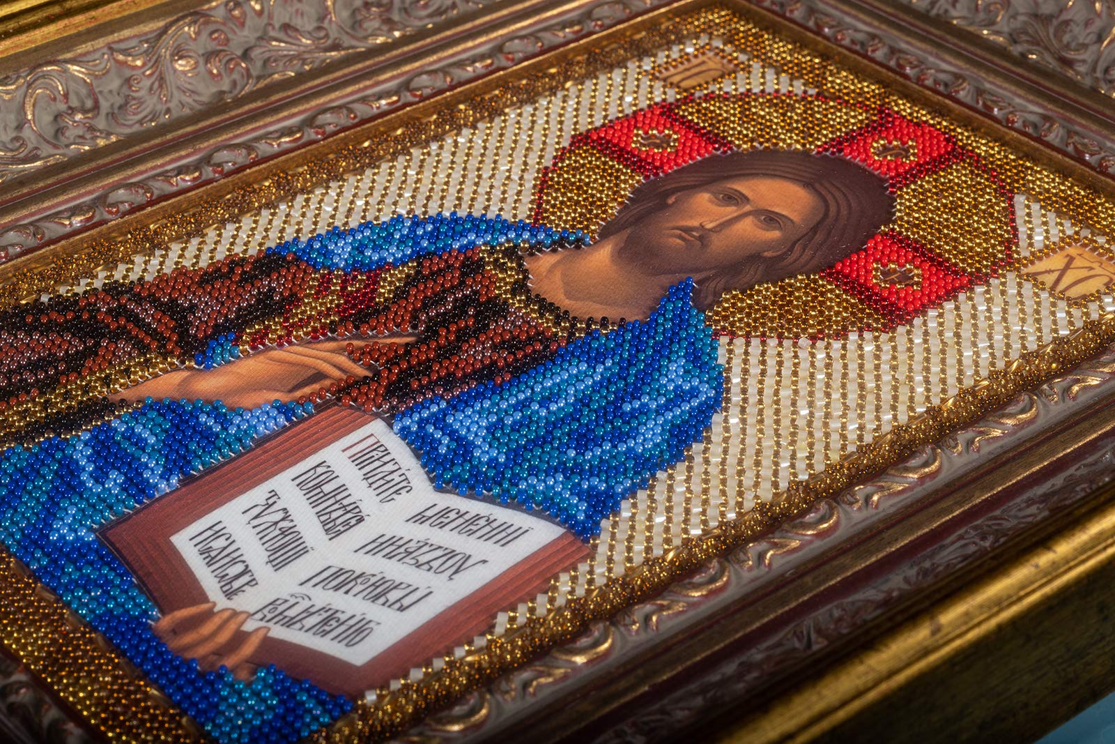 Zestaw do haftowania koralików DIY ikona Chrystus Pantokrator 16 cm x 25 cm kolorowe płótno zestaw koralików przewodnik igły początkujący