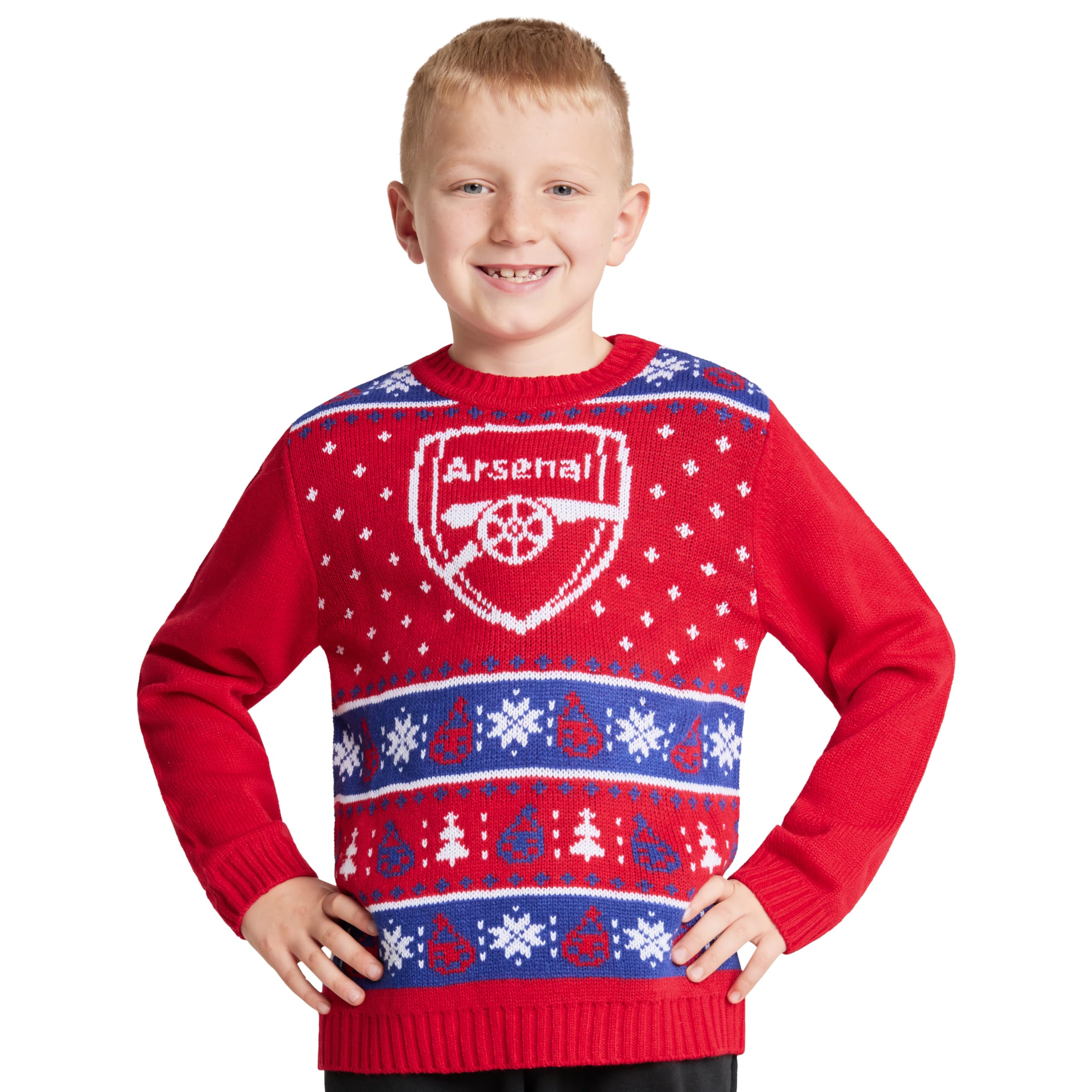 Maglione Natalizio Arsenal FC Per Bambino - Taglie 7-14 Anni, Licenza Ufficiale, Caldo E Morbido