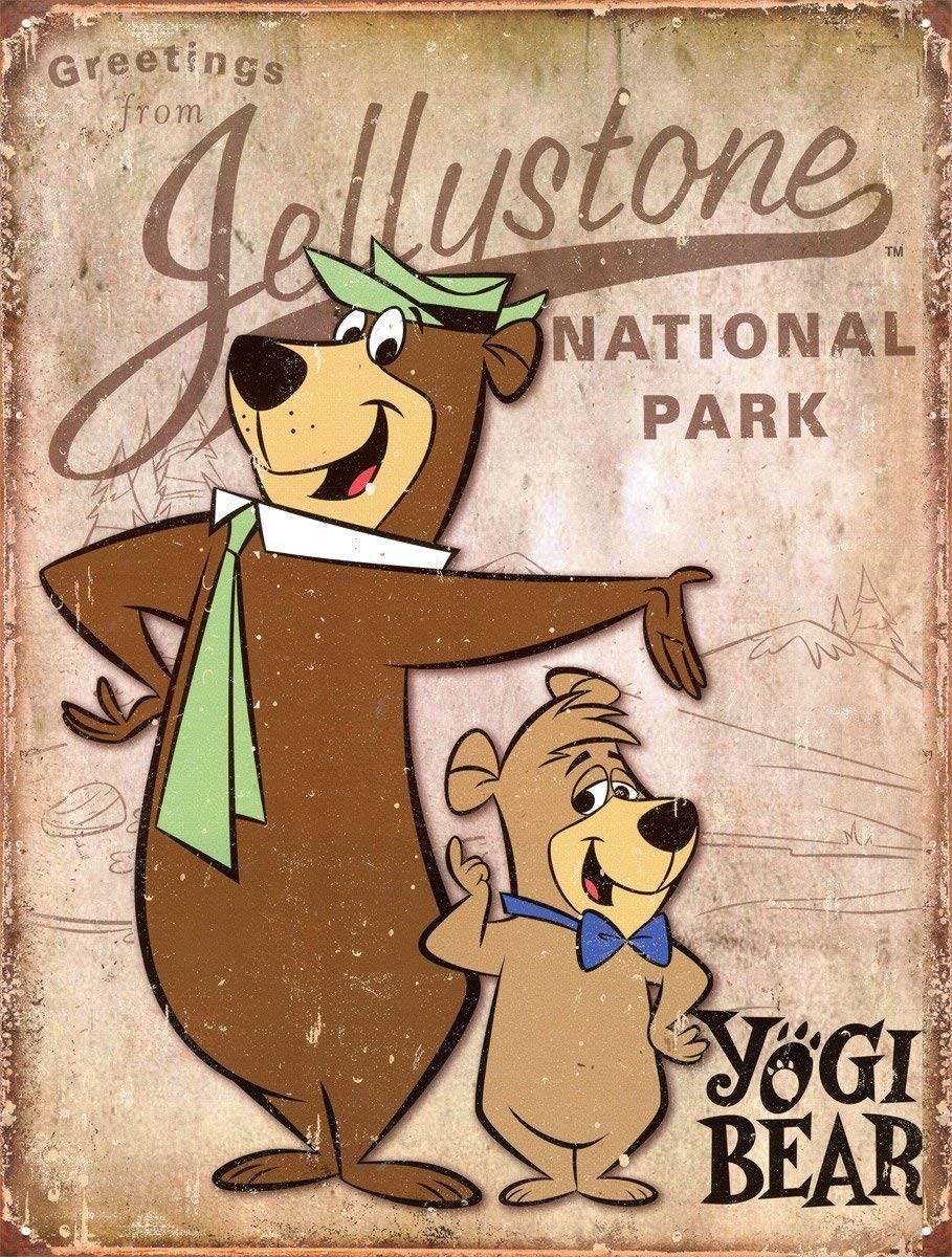Yelacecca Yogi Bear Jellystone Park Metal Tin Sign