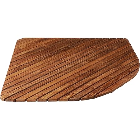Amazon.com: Bare Decor Erika Corner Shower Spa Mat in Solid Teak Wood ...