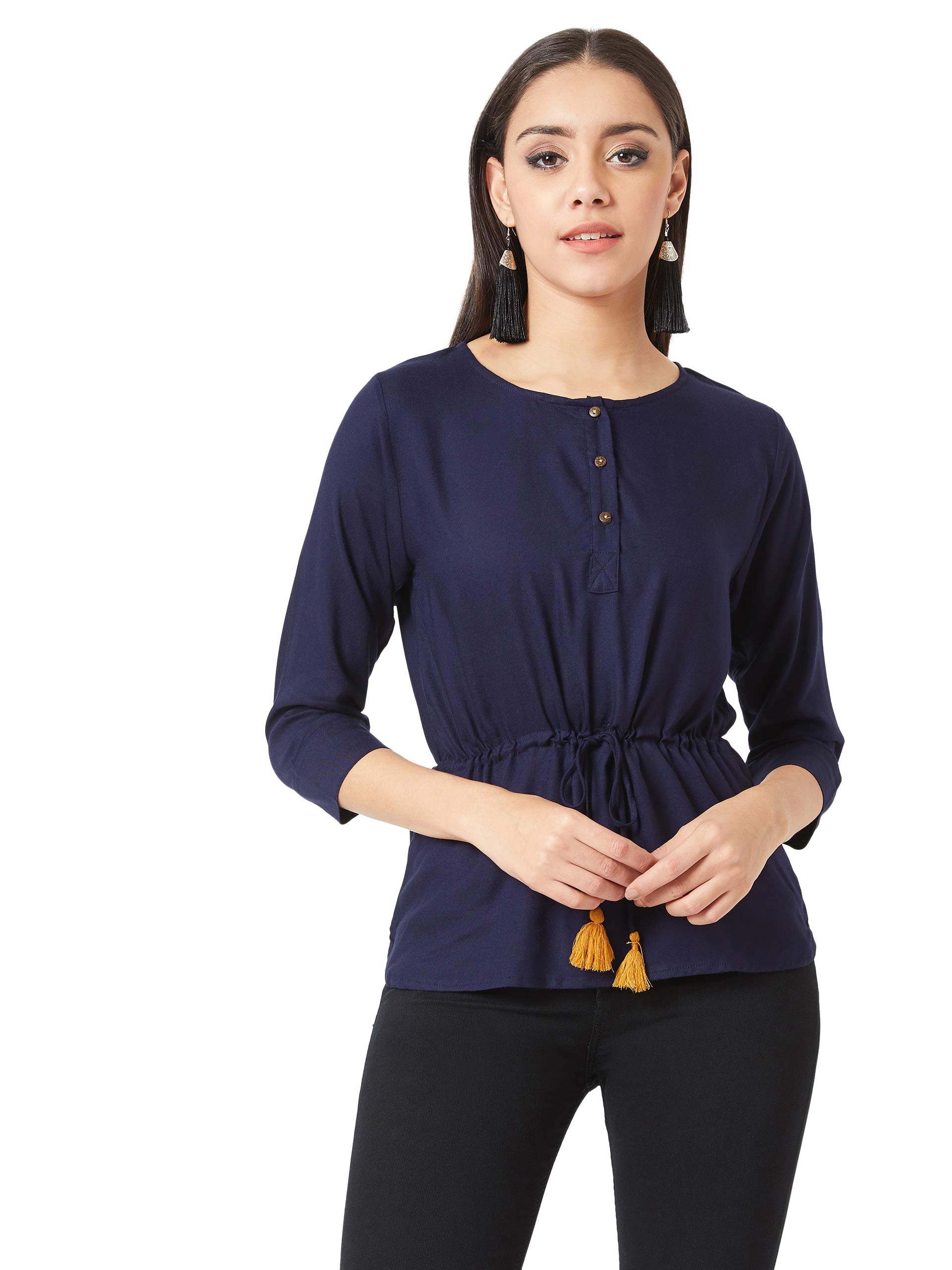 MISS OLIVEWomen's Solid Relaxed Shirt
