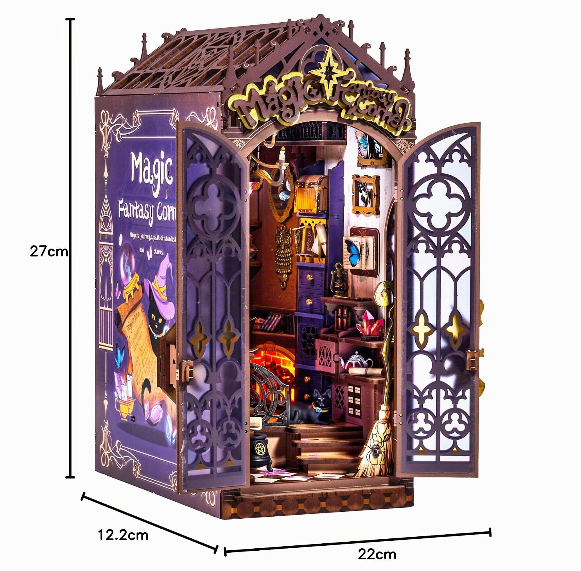 ROBOTIME Kit Angolo Lettura per Adulti – Angolo Magico Fantasy, Kit Casa in Miniatura Fai da Te, Decorazione per Libreria Booknook, Regalo Creativo per Adolescenti e Adulti