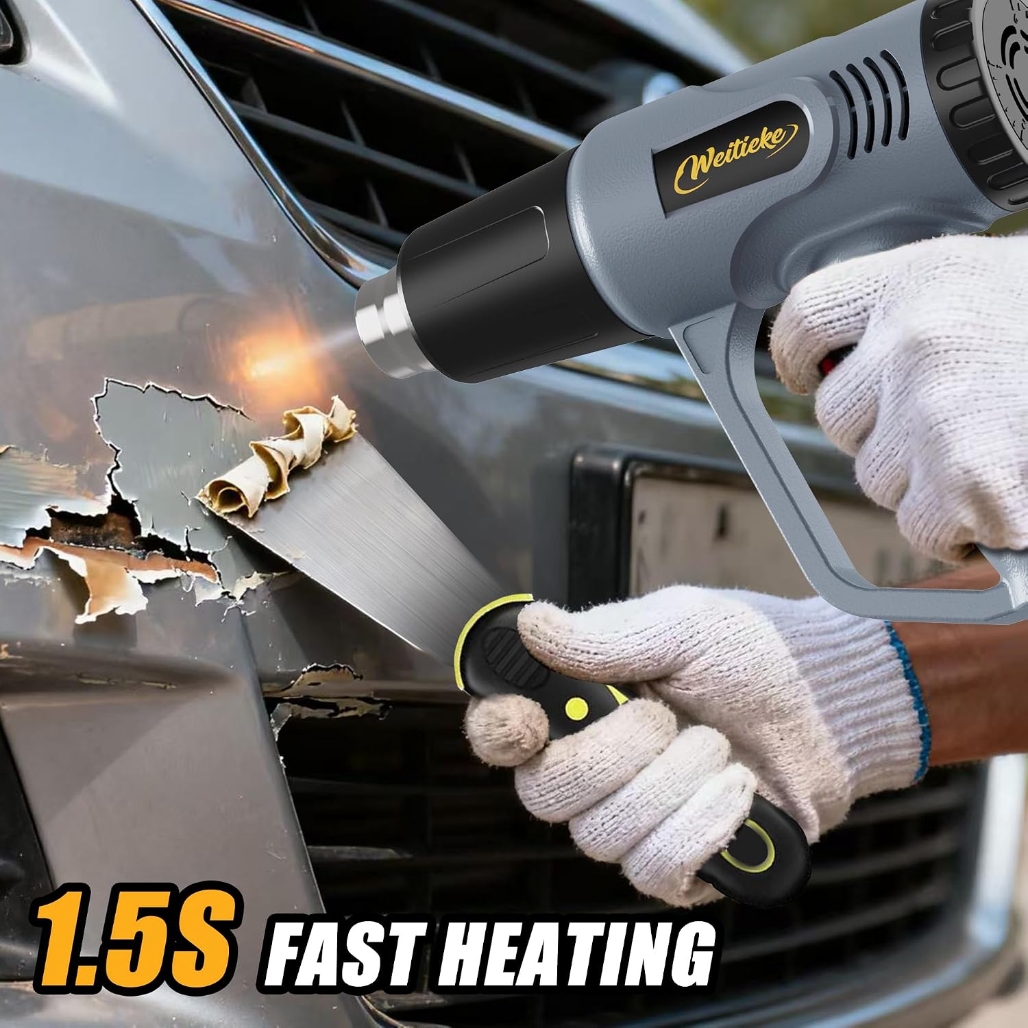 Heat Gun，572℉& 1112℉ Dual Temperature Control Heat gun', Overload Protection with 4 Nozzles for Crafting, hot air gun，Shrink Wrapping, Phone Repair, Epoxy Resin