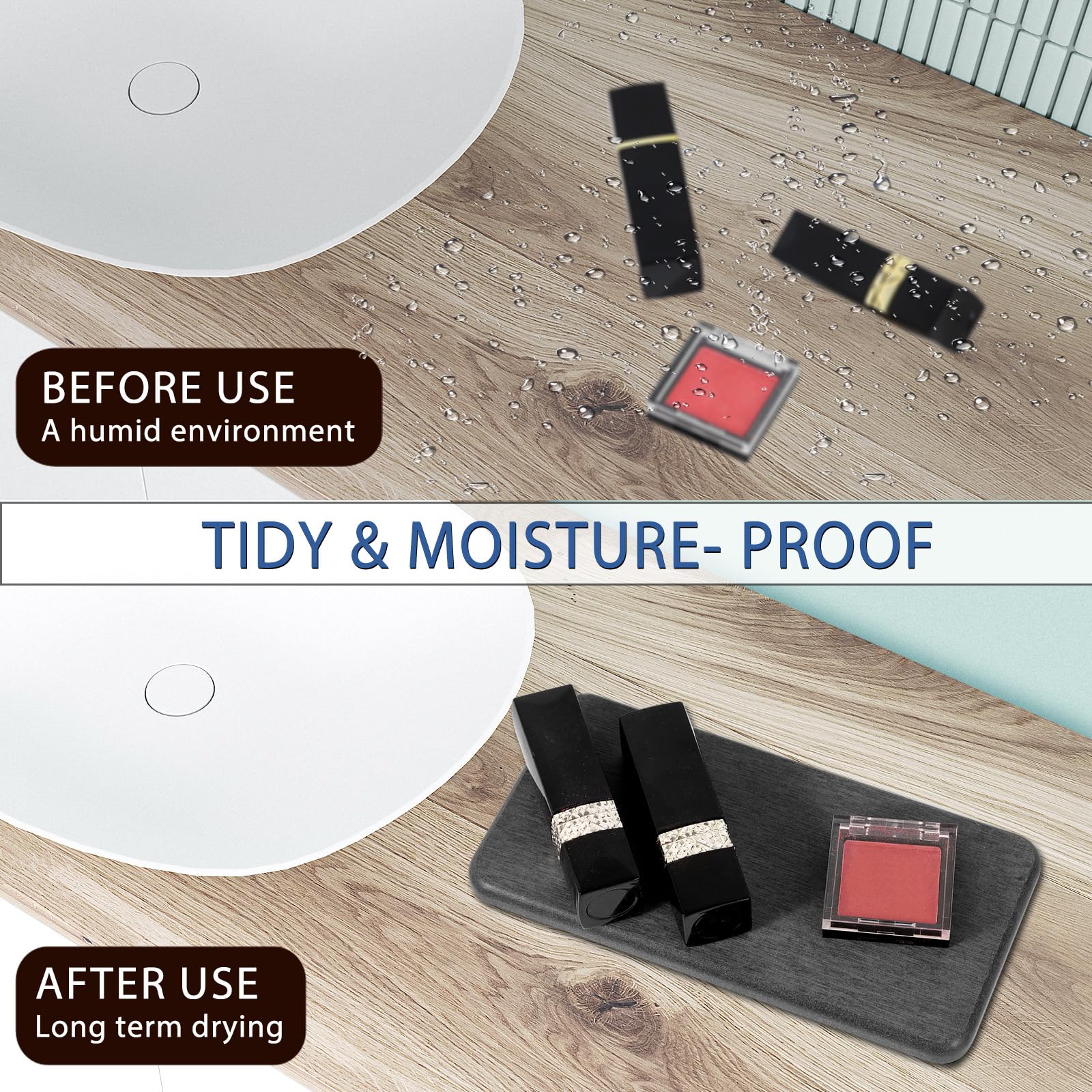 Organiseur D'évier De Cuisine En Terre De Diatomée – Séchage Rapide – Séchage Instantané – Support D'éponge D'évier De Cuisine à Séchage Instantané