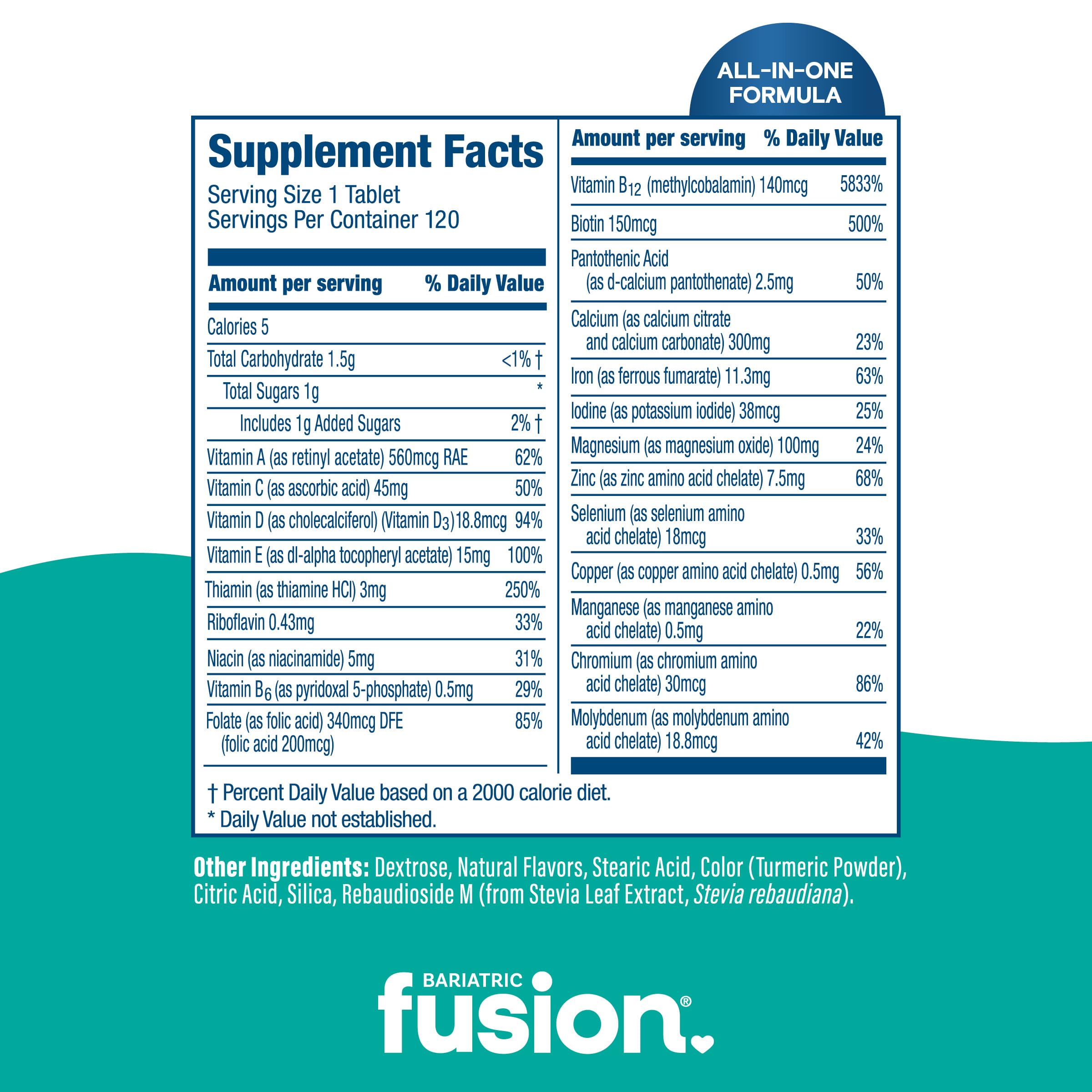 Bariatric Fusion Complete Multivitamin, Tropical, 120 Chewable Tablets — Amazon image 4