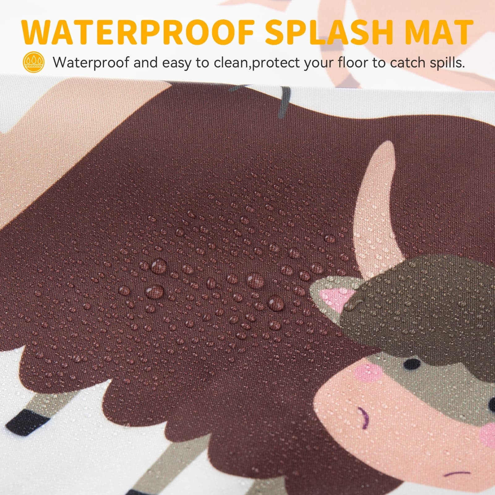 Bebé Trona Alta Silla Alfombrilla, Alfombra de Juego para Niños, Splat Mat Antideslizante y Plegable, Impermeable Alfombrilla Reutilizable Picnic Manteles, Cubierta Protectora de Mesa(130x130cm)