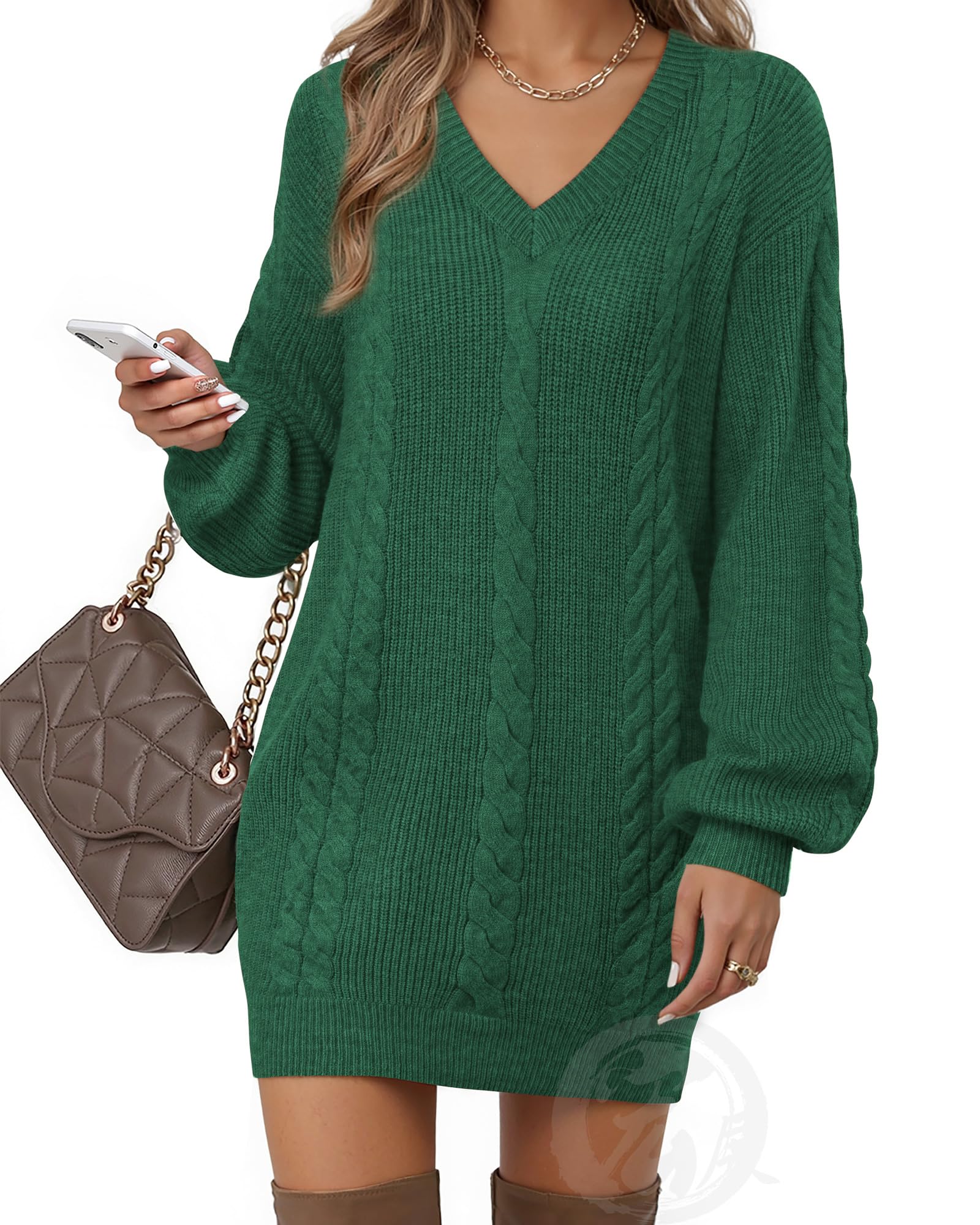 VAFOLY Formal Christmas Dresses for Women: Casual Wedding Guest Green XL
