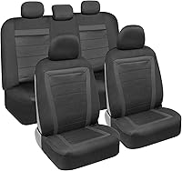Vista 9 de BDK carXS Turismo - Juego completo de fundas para asientos de automóvil, fundas de asiento delantero gris de dos tonos con funda para asiento
