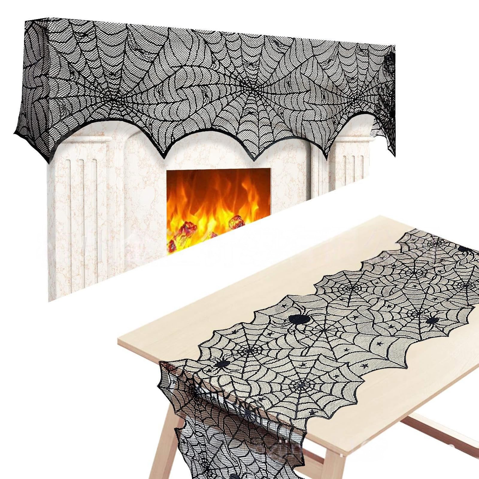 Jazuaiao D Halloween Ecoration Table Runner Lamp Cover Set Washable Fabric Tablecloth Lampshade For Ining Table Mantels Isplay Halloween Ecorations