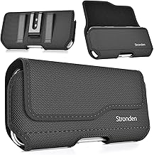Holster for Samsung Galaxy S25 Plus, S24 Plus, S23 Plus, S22 Plus, S21 Plus - Military Grade Nylon Belt Holster with Metal Clip & Magnetic Closure (Fits Slim/Battery Case on)