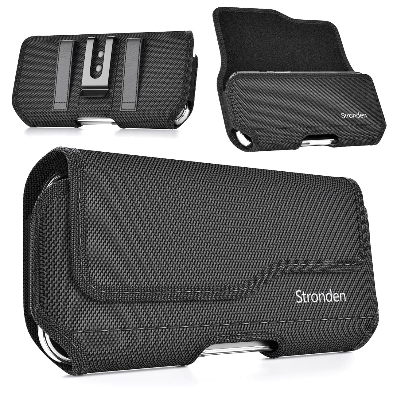 Holster for Samsung Galaxy S25, S24, S23, S22, S21, S20, S10, S9, S8, Nylon Holster Belt Case with Metal Clip & Magnetic Closure, Nylon Pouch Phone Holder (Fits Slim/Thin Case Only)