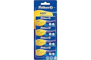 Pelikan 4001 Ink Cartridges 20 Items Blue: Premium Fountain Pen Ink for...